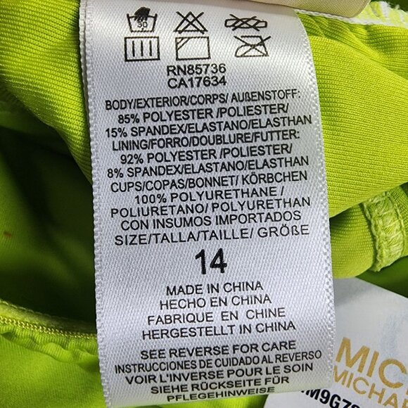 Michael Kors Size 14 Limeade One Piece Swimsuit NWT $118 MSRP - Picture 10 of 10